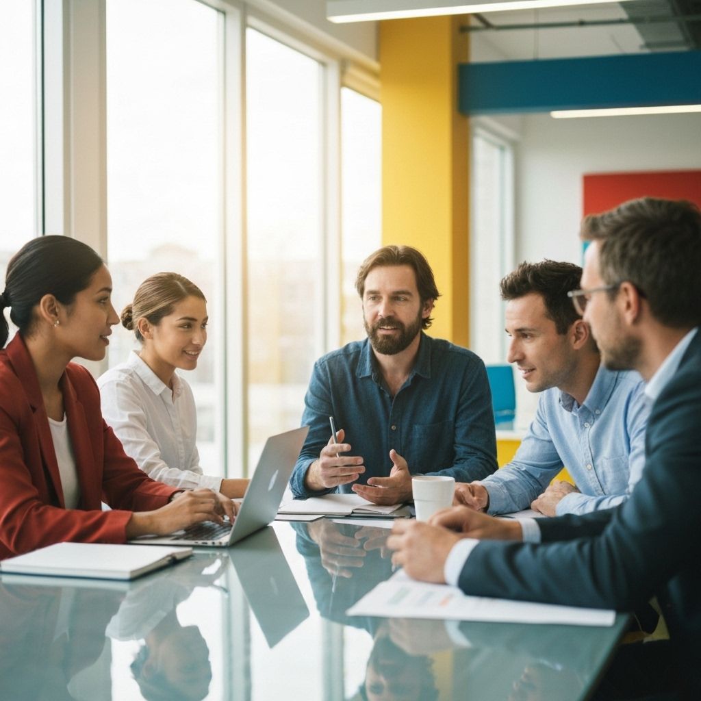 Team van professionals die samenwerken aan een project